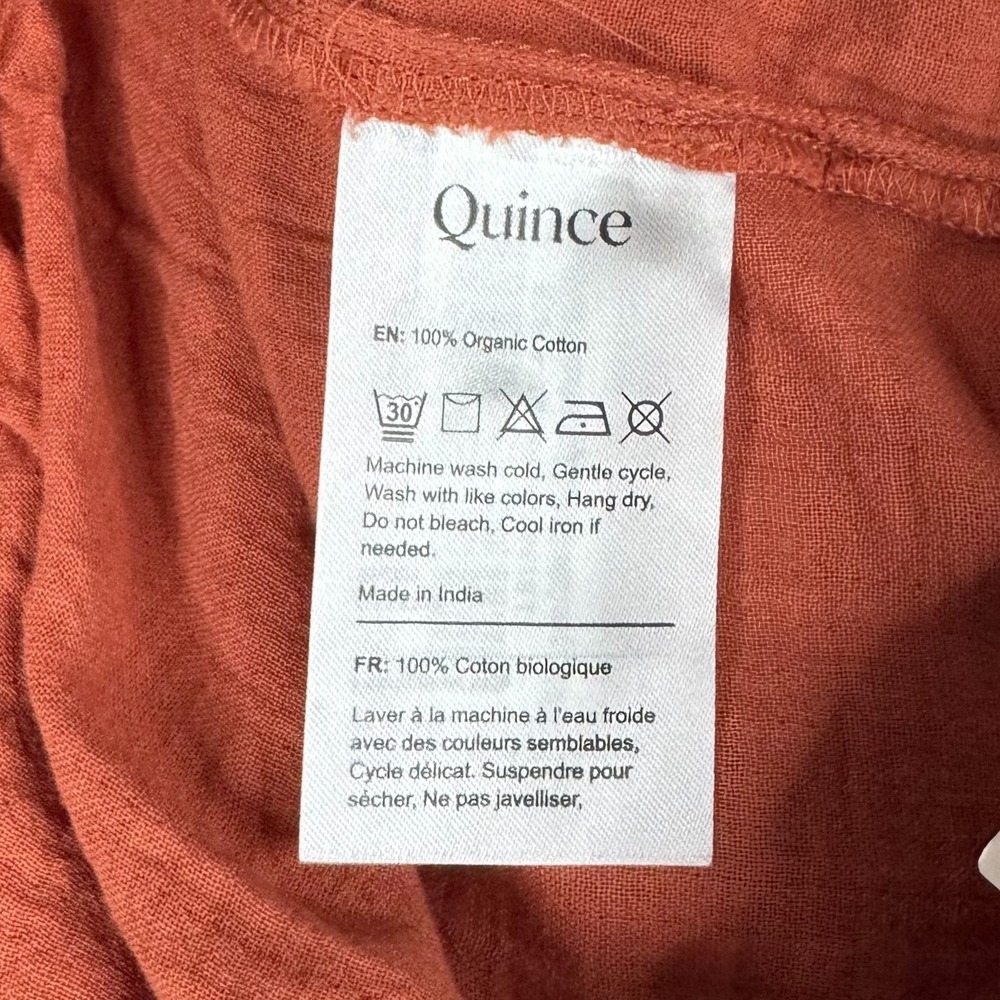 Quince Womens M Organic Cotton Gauze Straight Leg Pants Black NWT Drawstring - Picture 7 of 13